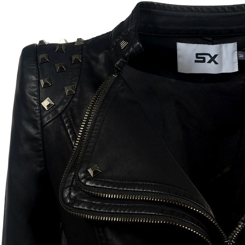 Punk-Shoulder Pad Moto Jacket
