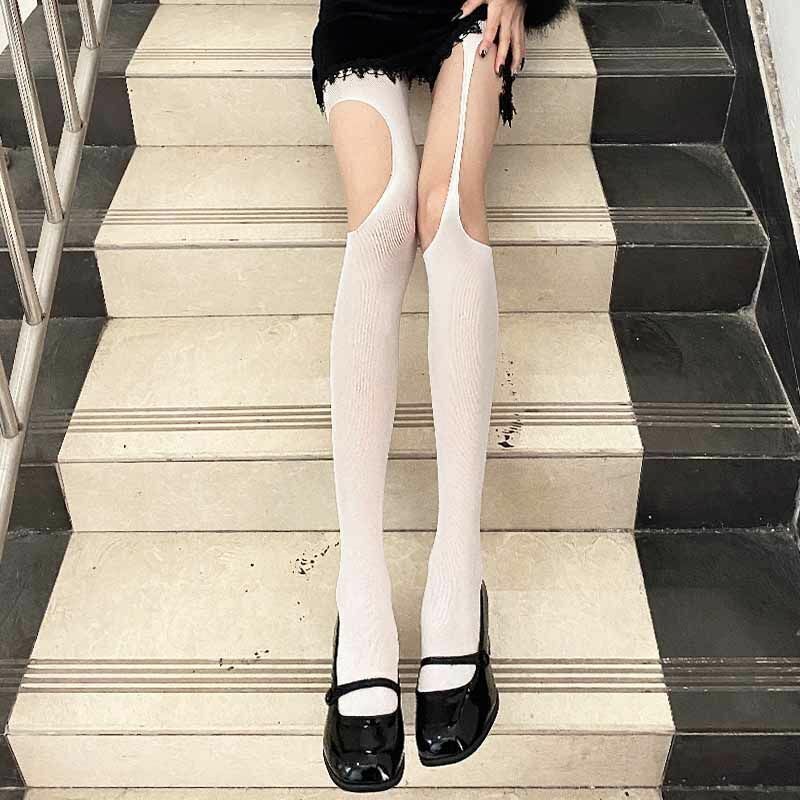 FASHION SUSPENDER INTEGRATED PANTYHOSE HOLLOW HIGH TUBE PANTYHOSE