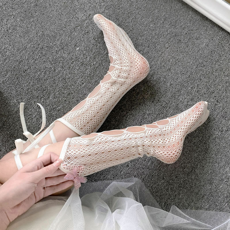 GENEROUS LATTICE FISHING NET SOCKS HOLLOW NET SOCKS