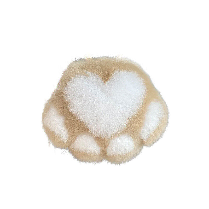 REAL RABBIT FUR POMPOM BALL KEYCHAIN HANDBAG CHARMS CUTE GIFT IDEA CAR ACCESSORY