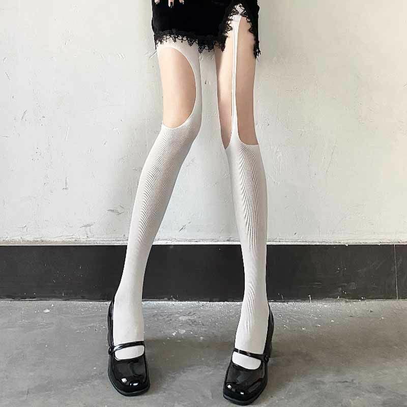FASHION SUSPENDER INTEGRATED PANTYHOSE HOLLOW HIGH TUBE PANTYHOSE