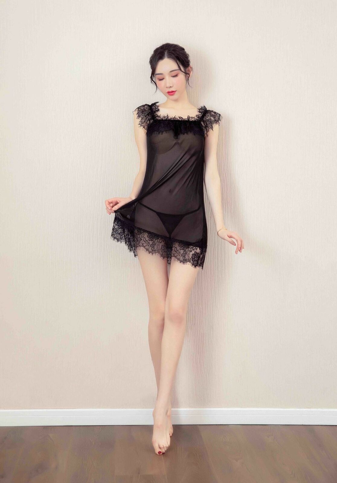 LACE PAJAMAS EYELASH DRESS NIGHTDRESS