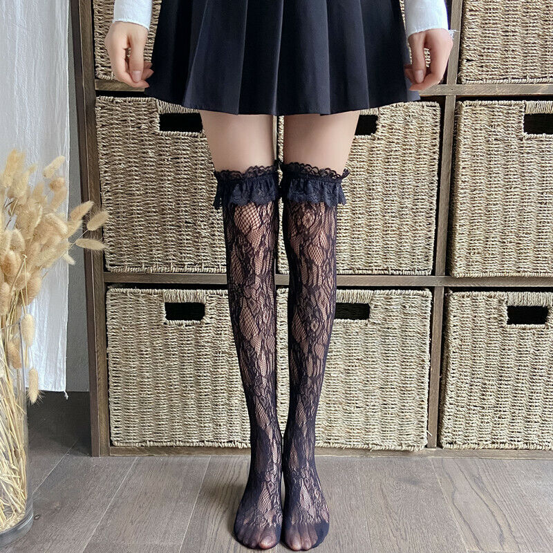 LACE KNEE SOCKS LOLITA CALF SOCKS JK LACE MID TUBE SOCKS