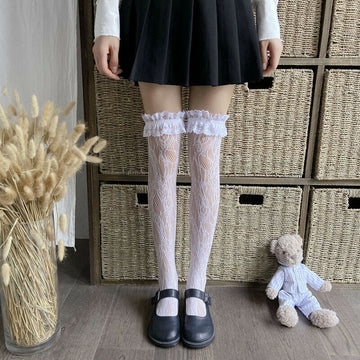 LACE KNEE SOCKS LOLITA CALF SOCKS JK LACE MID TUBE SOCKS