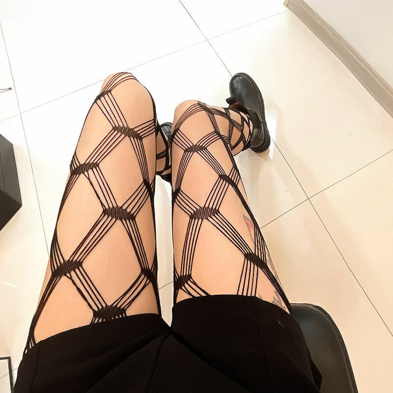 FASHION GENEROUS LATTICE FISHING NET SOCKS HOLLOW NET SOCKS