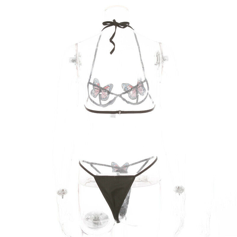 FASHION HOLLOWED OUT BUTTERFLY SPLIT BIKINI TWO-PIECE NIGHTDRESS