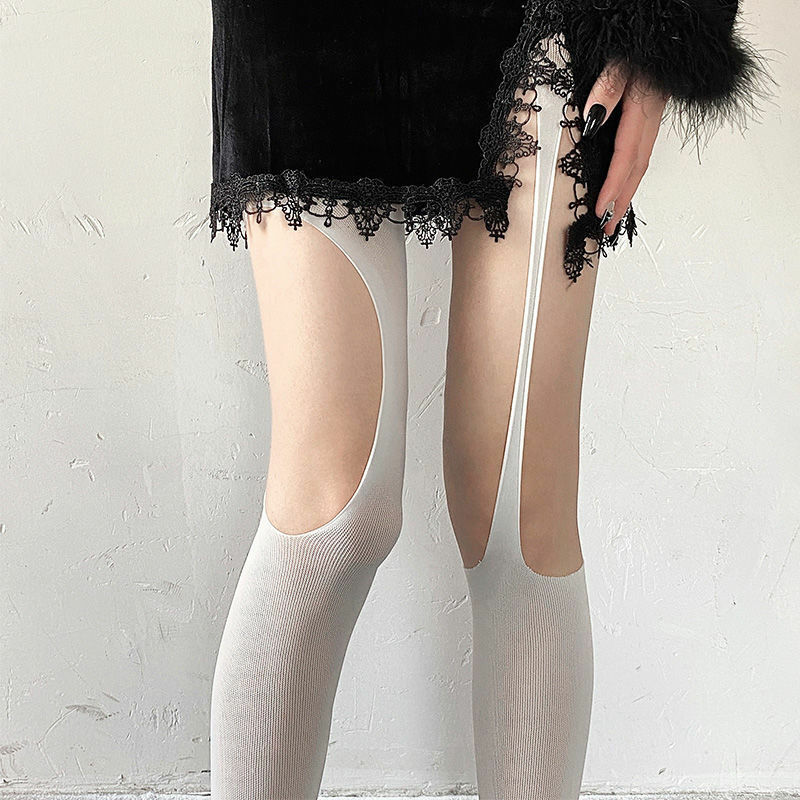 FASHION SUSPENDER INTEGRATED PANTYHOSE HOLLOW HIGH TUBE PANTYHOSE