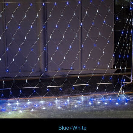 Blue 96 LED Net Mesh Fairy Lights Twinkle Lighting Christmas Wedding Party US/110V