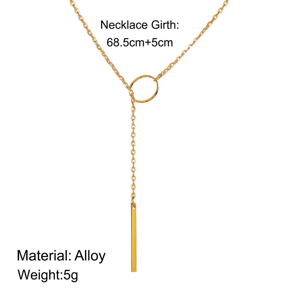 SIMPLE SOLID COLOR CIRCLE NECKLACE FOR WOMEN
