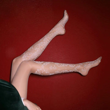 OPEN FILE SILK STOCKINGS THIN NO TAKE OFF EMBROIDERY PANTYHOSE