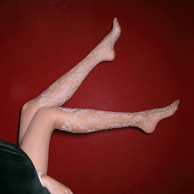 OPEN FILE SILK STOCKINGS THIN NO TAKE OFF EMBROIDERY PANTYHOSE