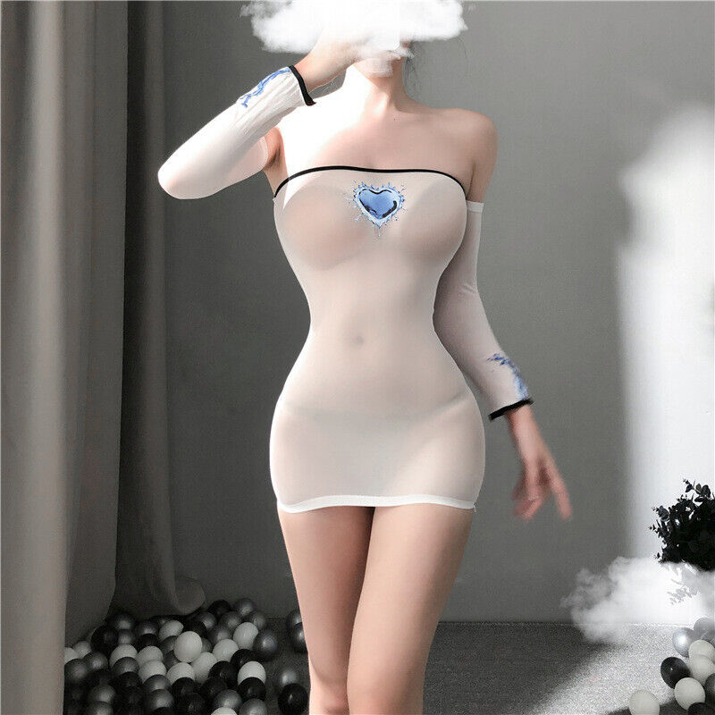 OFF SHOULDER FUN NIGHTDRESS PERSPECTIVE NIGHTDRESS SET