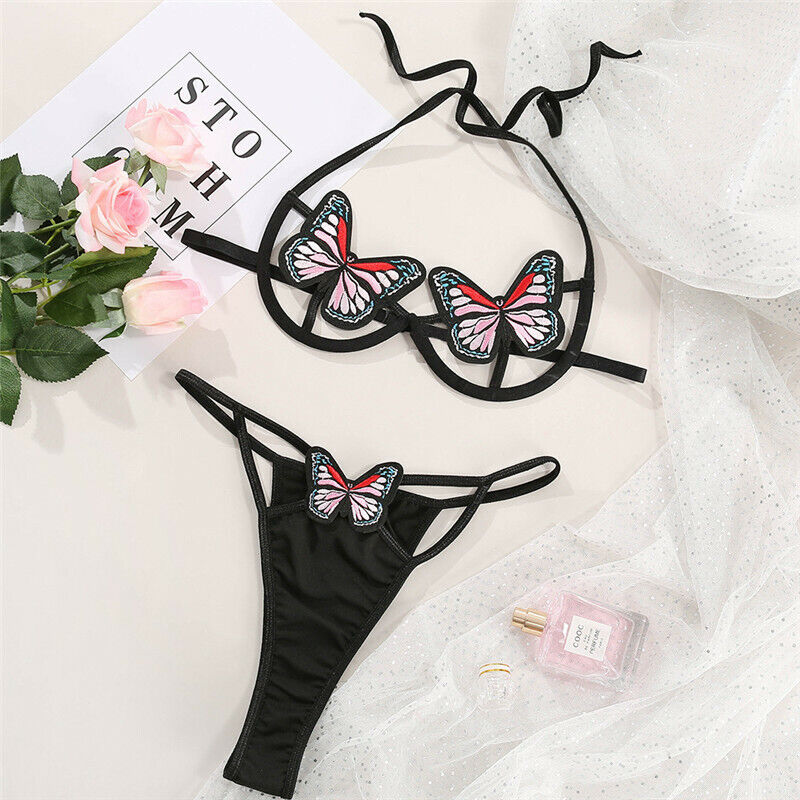 FASHION HOLLOWED OUT BUTTERFLY SPLIT BIKINI TWO-PIECE NIGHTDRESS