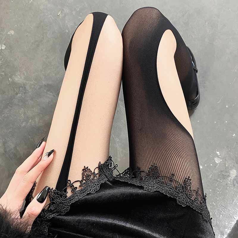 FASHION SUSPENDER INTEGRATED PANTYHOSE HOLLOW HIGH TUBE PANTYHOSE