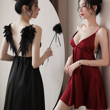 FASHION WING SLING FASHION NIGHTDRESS TEMPTATIONBACKLESS NIGHTDRESS
