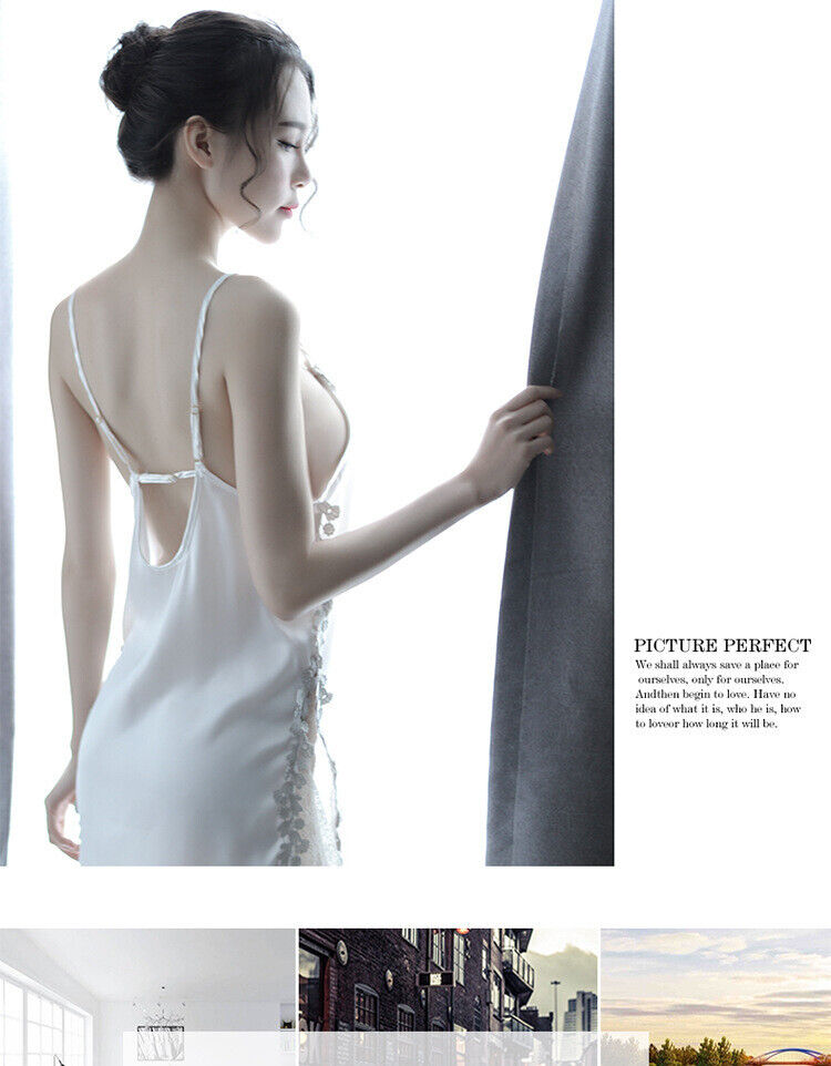 LACE HOLLOWED OUT NIGHTDRESS HIGH SPLIT EMBROIDERY LACE SKIRT