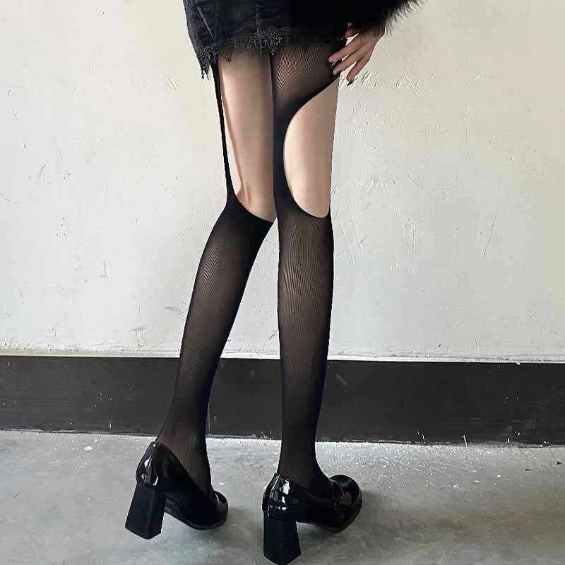 FASHION SUSPENDER INTEGRATED PANTYHOSE HOLLOW HIGH TUBE PANTYHOSE