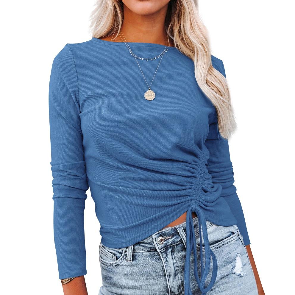 FASHION SLIM DRAWSTRING SWEATER TOP