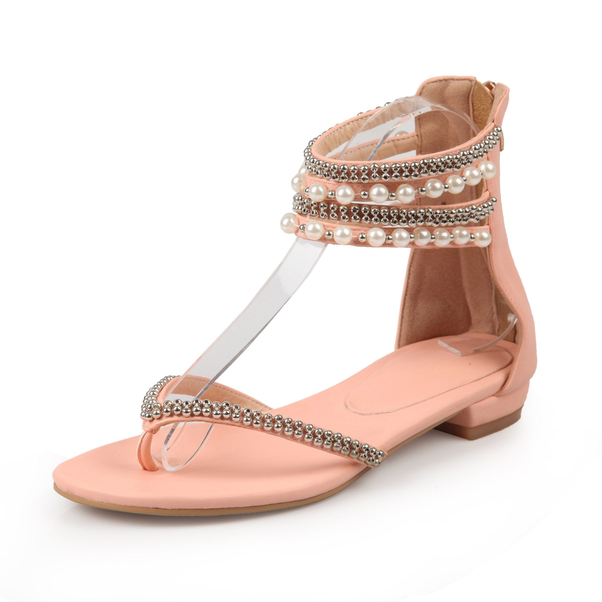 Free Shipping Clearence Beading Rhinestone Thong Women's Flat Flops Sandals