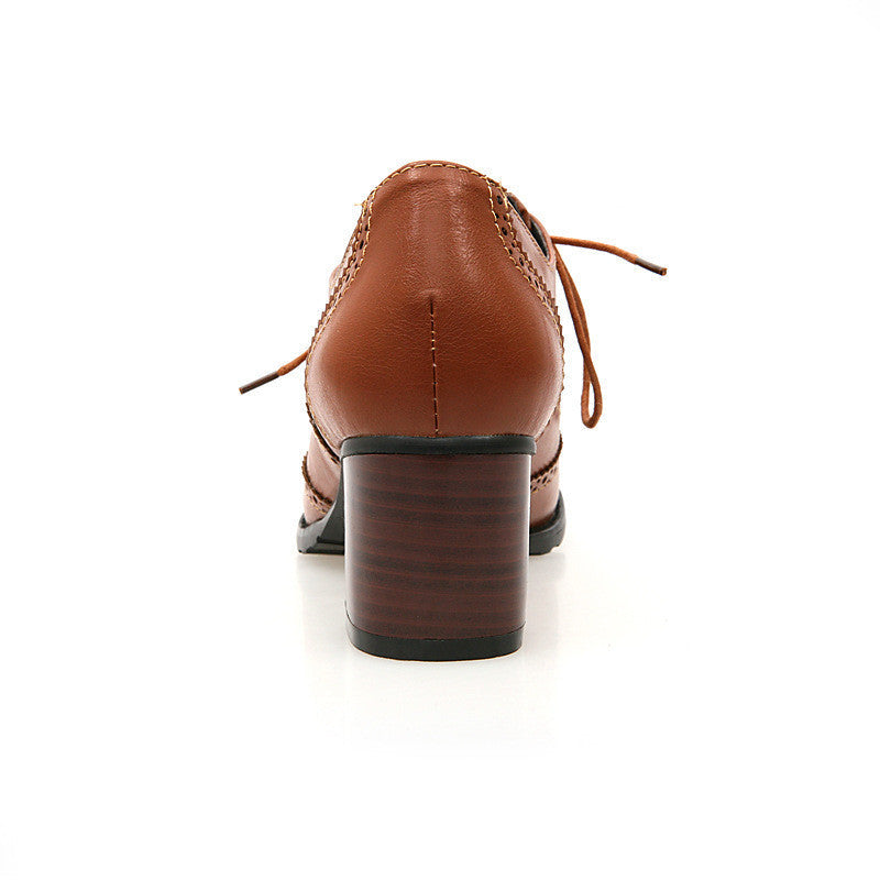 British Style Carved Classy Lace up Oxford Shoes