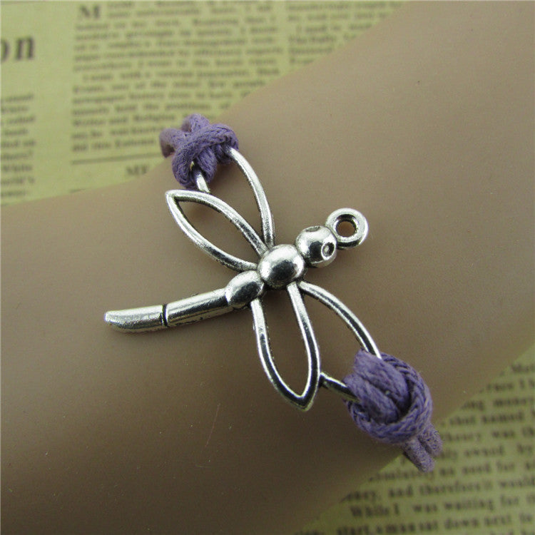 RETRO DRAGONFLY MULTICOLOR WAX ROPE BRACELET