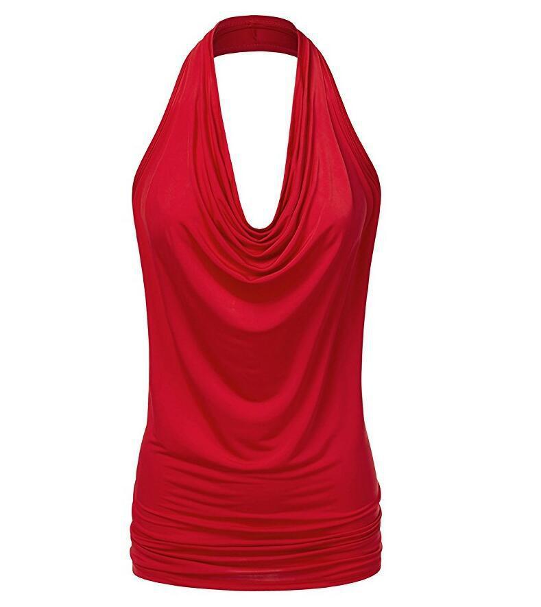 Sleeveless Drop Neck Slim Chiffon Blouse