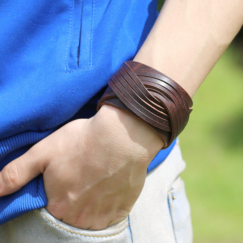 PERSONALITY AVANT-GARDE WIDE WOVEN BRACELET