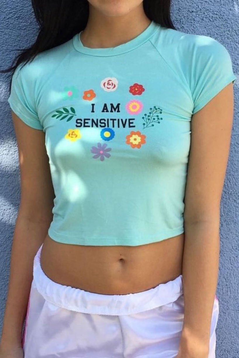 Letter Flowers Print Short Sleeves Crop Top
