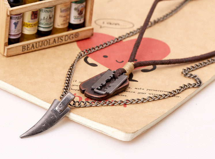 VINTAGE LEATHER FASHION ACCESSORIES PUNK NECKLACE