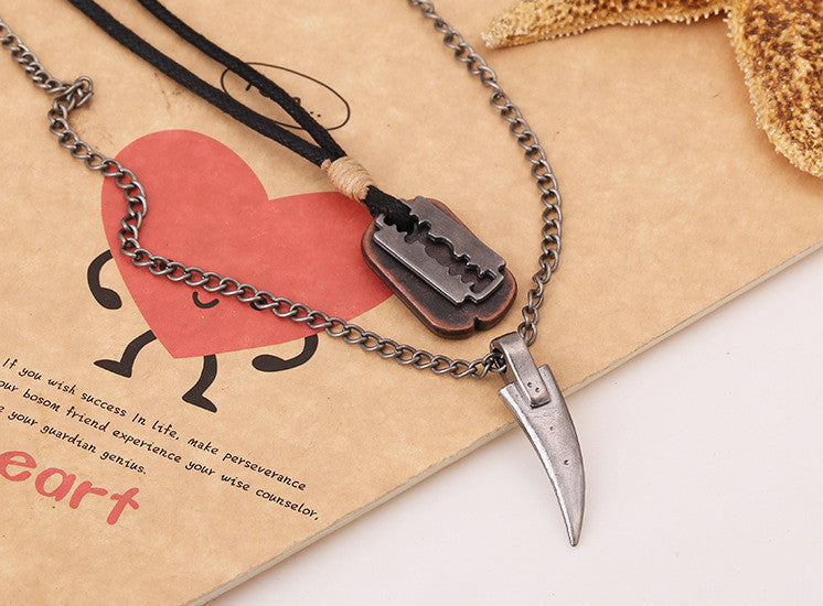 VINTAGE LEATHER FASHION ACCESSORIES PUNK NECKLACE