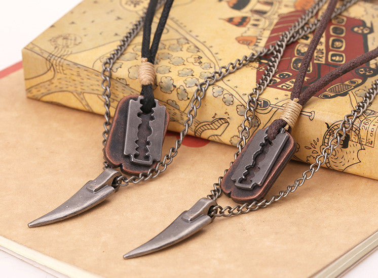 VINTAGE LEATHER FASHION ACCESSORIES PUNK NECKLACE