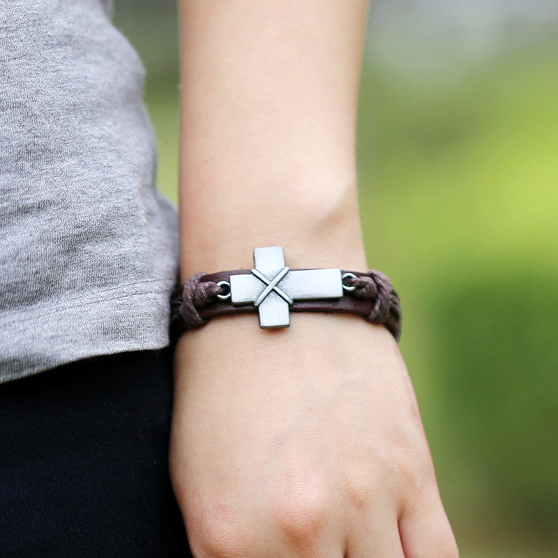 RETRO CROSS WOVEN BRACELET
