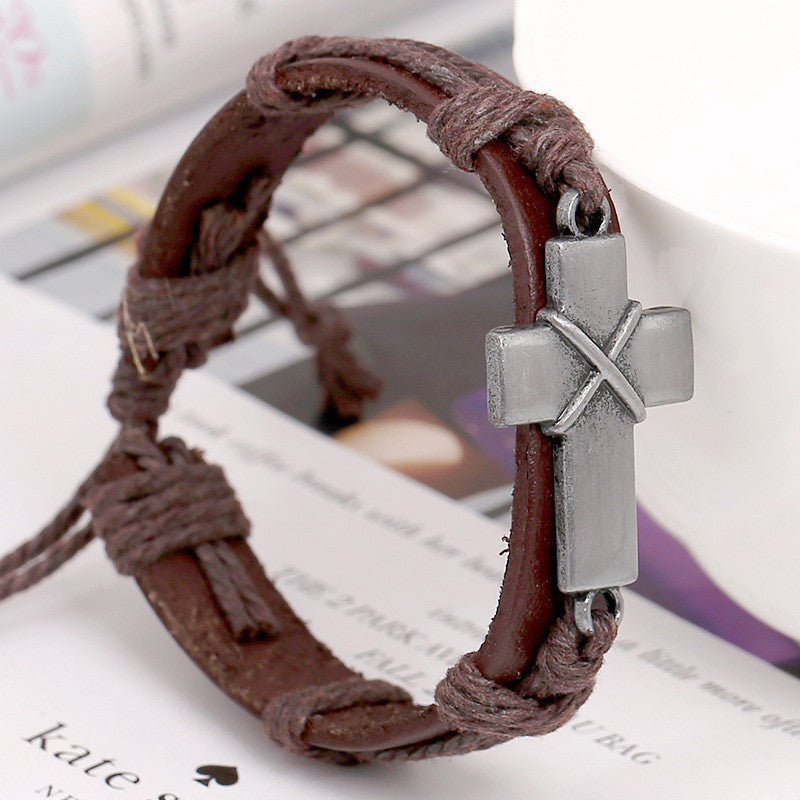 RETRO CROSS WOVEN BRACELET