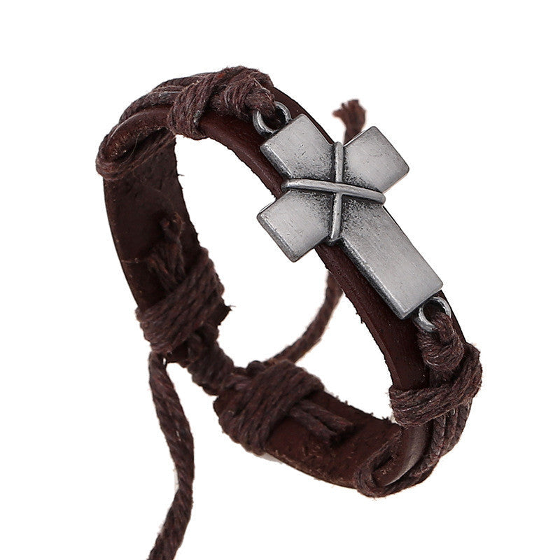 RETRO CROSS WOVEN BRACELET