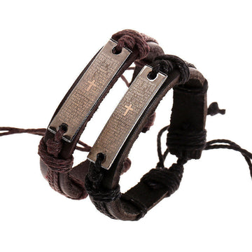 SCRIPTURES CROSS WOVEN MULTILAYER BRACELET