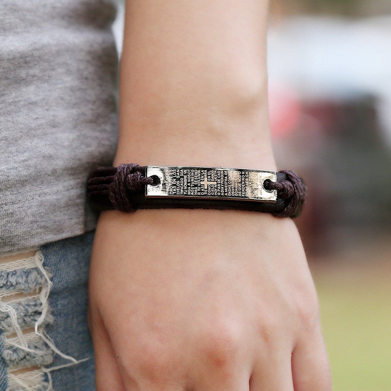 SCRIPTURES CROSS WOVEN MULTILAYER BRACELET