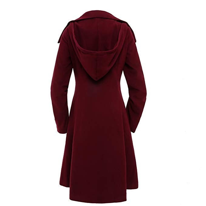 Plus Size Asymmetric Turn Down Collar Button Coat Overcoat