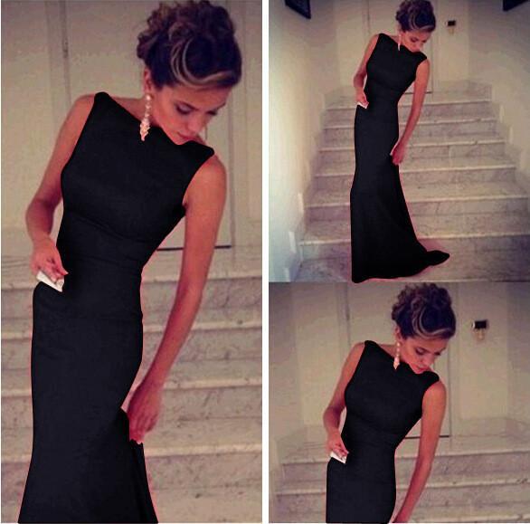 Sleeveless Bodycon Scoop Sheath Sexy Full-length Dress