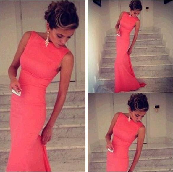 Sleeveless Bodycon Scoop Sheath Sexy Full-length Dress