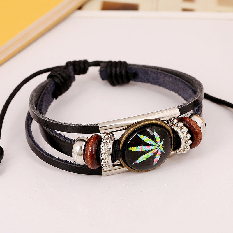 RETRO TIME GEM LEAVES BRACELET