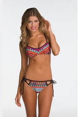 Flower Print Strappy Cross Wrap Bikini Set Swimwear - Meet Yours Fashion - 2
