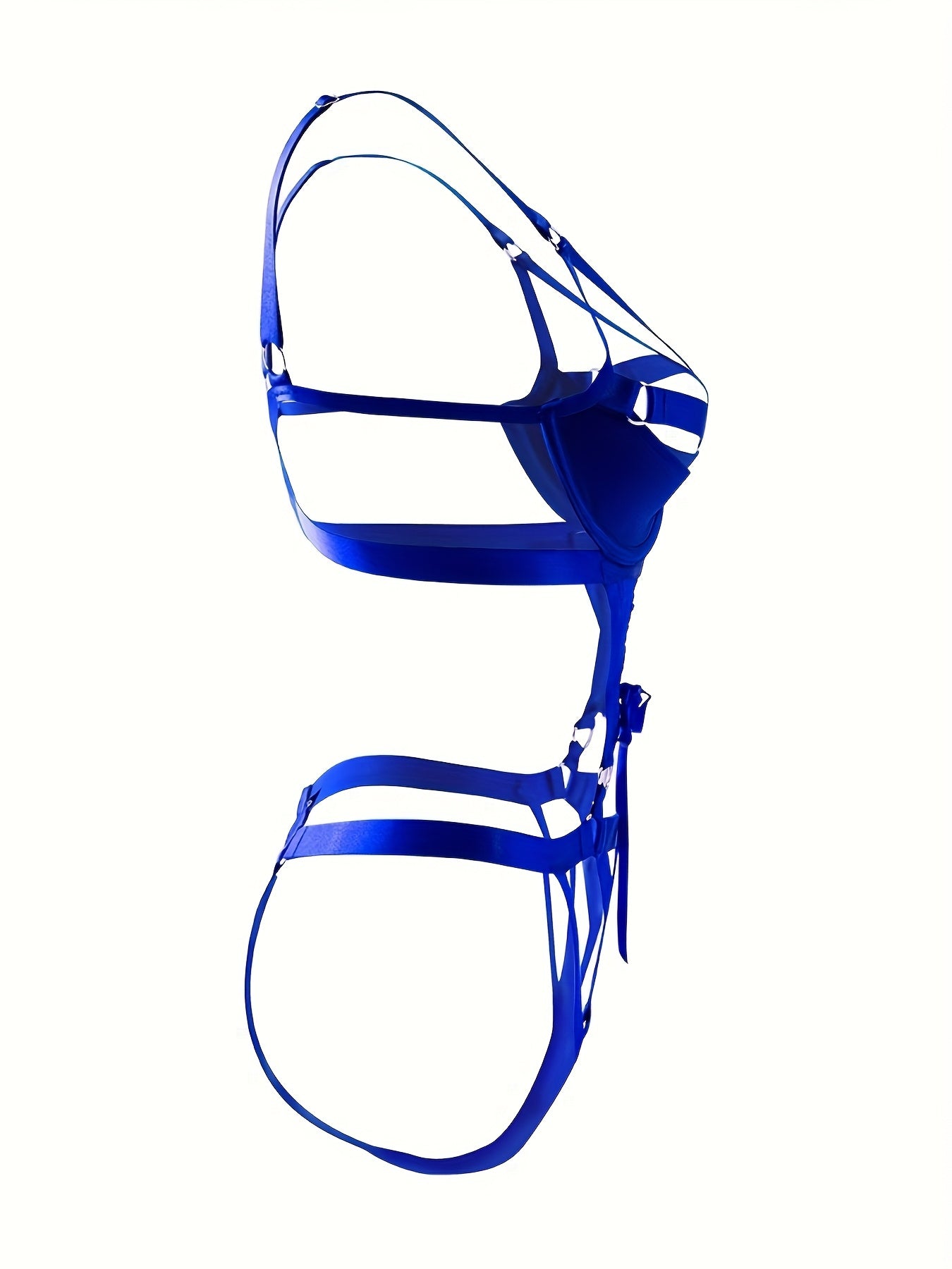 1PC WOMEN'S FASHION HOMEWEAR BODYSUIT WITH CROSS STRAPS & CUT-OUT DESIGN - BLUE, ADJUSTABLE STRAPS, TIGHT-FITTING, PERFECT FOR INTIMATE ENTERTAINMENT, INTIMATE ENTERTAINMENT ATTIRE|SLEEK HOMEWEAR|ADJUSTABLE STRAPS