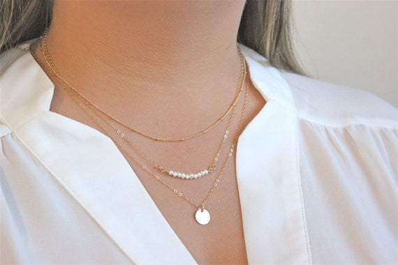 ATTRACTIVE SEQUINS EMBELLISHED MULTI-LAYERED NECKLACE FOR WOMEN