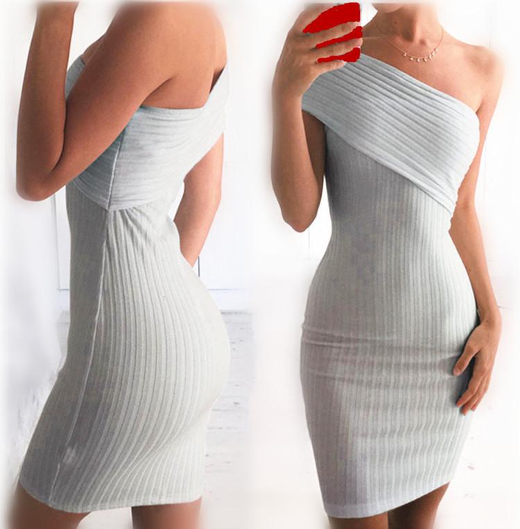 Sexy One Shoulder Bodycon Short Dress