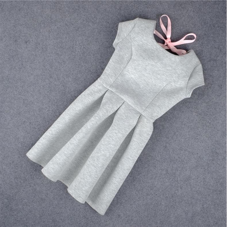 Scoop Solid High-waist Pleated Short Dress
