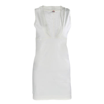 Deep V-neck Sleeveless Pure Color Sexy Short Dress
