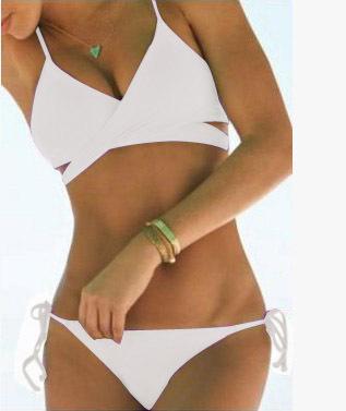Cross Wrap Strappy Spaghetti Strap Bikini Set Swimwear