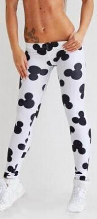 MICKEY FLOWER PRINT LOW WAIST SKINNY LEGGINGS