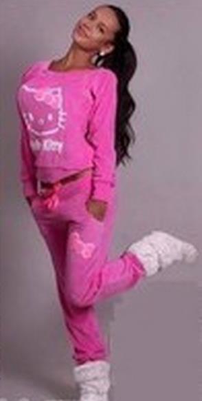 Hello Kitty Print T-shirt Pants Activewear Two Pieces Sports Suit