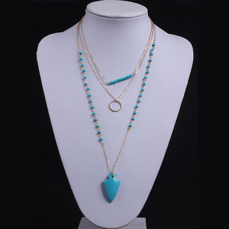 RETRO ARROW BEADS LONG NECKLACE